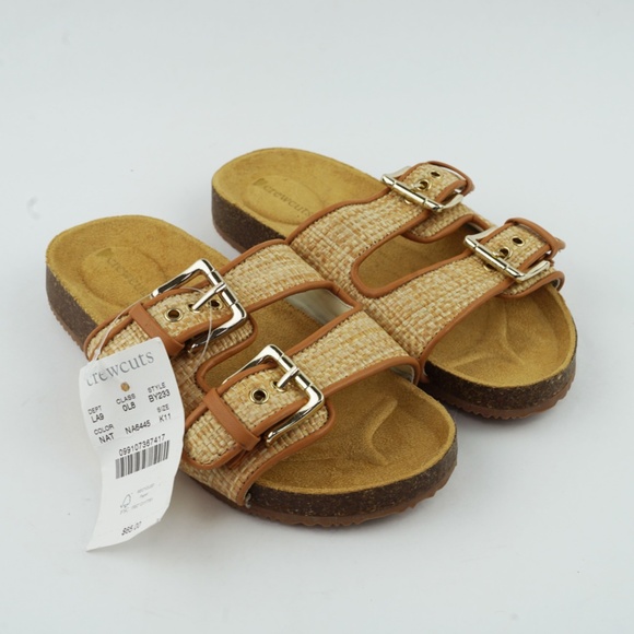 New CREWCUTS JCREW Girls Size 11 K11 Buckle-Strap Sandals in Natural $65 BT233 - Picture 2 of 5
